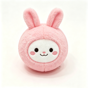 Peluche de conejo rosa personalizado, peluche de conejo redondo, juguete de peluche redondo y suave, almohada de peluche de conejo adorable - Product Image 4