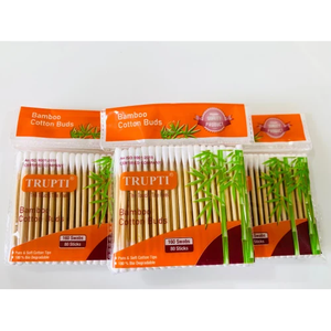 Hisopos de Bambú y Algodón TRUPTI, Tamaño Mediano, Biodegradables, Desechables, Multiusos, Herramientas de Maquillaje, Limpieza Diaria, Belleza - Product Image 5