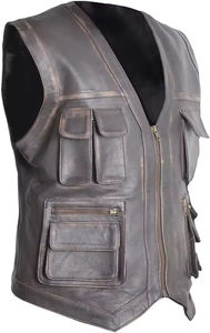 Promotion : Nouveau gilet en cuir élégant pour motard, gilet de moto pour homme, vente chaude, gilet en cuir de bonne qualité - Product Image 3