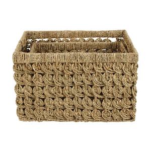 Nouveau produit deux tons naturel couleur rose pastel rond jonc de mer paniers de rangement tissés à la main personnalisé décoration intérieure de la maison - Product Image 4