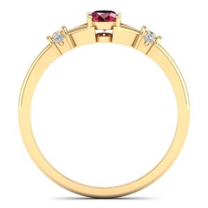 Bague de fiançailles REYES en argent sterling 925 avec rubis ovale de 0,35 carat, bijoux en moissanite GRA pour femmes - Product Image 4