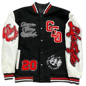 Chaquetas Varsity de Invierno de Talla Grande con Parches de Piel de Oveja Bordados Personalizados, de Secado Rápido, Transpirables, con Botones Tejidos - Product Image 3