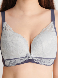 Sujetador deportivo de maternidad de algodón 100% para mujer, sujetadores de lactancia decorados con encaje Sexy cómodos para todo el día, XL, lactancia fina sin costuras - Product Image 3