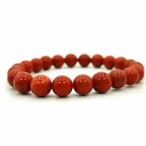 Best Quality Natural Red Jasper Beaded Bracelet <b>Healing</b> Crystal Polished Stone Unisex Jewelry Love For Energy And Balance - Product Image 2
