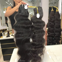 Rambut Mentah India 12A Single Donor Bundles, Jahitan Mesin Double Weft, Kualitas Tinggi 100% Alami Remy Virgin, Kutikula Tersusun Rapi, Semua Warna