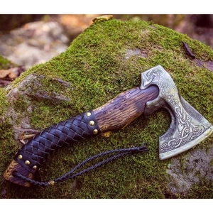 Venta al por mayor personalizado de alta calidad OEM ODM servicio profesional Damasco caza hacha hecha a mano ejes forjados a mano ejes de acero al carbono - Product Image 3