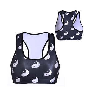 TikTok Fashion High Quality Wholesale Plus Size Seamed Breathable Women Fitness <b>Racer</b> Back Sports <b>Bra</b> Yoga Wear Front Print - Product Image 1