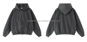 เสื้อฮู้ดซิปขนแกะฟอก100% สำหรับฤดูหนาวใส่ได้ทั้งชายและหญิงมีซิปสองชั้นผ้าคอตตอนพิมพ์ลายมัดย้อม - Product Image 5