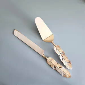 Floral Designer Stainless Steel <b>Cake</b> <b>Server</b>, Stylish Metal Dessert Serving Spatula & Knife Set for Home, Party & Restaurant Use - Product Image 2
