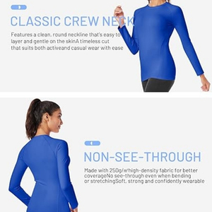Chemise de sport à manches longues écologique pour femmes, sans couture, respirante, séchage rapide, coupe ajustée pour le yoga, la course à pied et les sports - Product Image 6