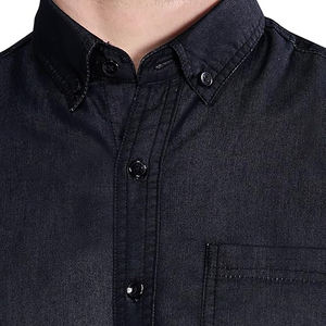 10 tissu F0 % haut de gamme doux coton Denim à manches longues décontracté boutonné chemises noires toutes tailles Denim merde disponible - Product Image 5