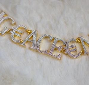 Cadena de Eslabones con Diamantes LL VVS, Chapada en Oro de 18K, Estilo Hip Hop de Lujo, Cadena Miami Iced, Letras Personalizadas, Collar Unisex para Regalo - Product Image 2
