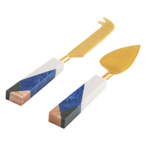 Juego de cuchillos de queso de acero inoxidable de diseño elegante de India, mangos cortos de madera coloridos para restaurante de Hotel usado - Product Image 6