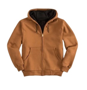 Sweat à capuche polaire zippé personnalisé pour hommes Streetwear Sweat à capuche tricoté à double fermeture éclair en coton polyester à motif solide 2026 - Product Image 3