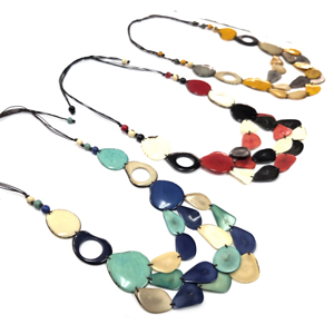 Handmade Tagua Bead <b>Necklace</b> – Eco-Friendly <b>Statement</b> Jewelry with Vegetable Ivory Beads in Elegant Color Designs - Product Image 1