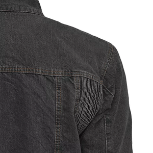 แจ็กเก็ตผ้ายีนส์เสริมเกราะป้องกัน CE สำหรับผู้ชายเสื้อแจ็กเก็ตมอเตอร์ไซค์สีดำ - Product Image 4