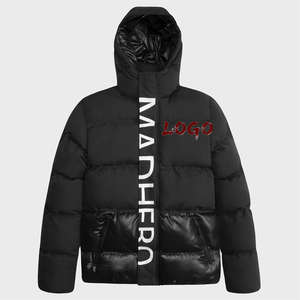 Custom OEM <b>Men's</b> Stand Collar Puffer Jacket | Bubble Design Winter Warmth | Embroidery Printed Streetwear Pullover - Product Image 1
