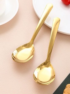 Ustensile de cuisine royal en or mat de meilleure qualité avec poignée au design unique en forme de fleur Cuillère de cuisine moderne - Product Image 4