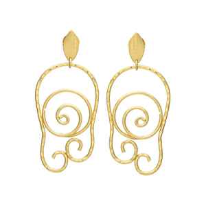 Recién llegado, pendientes largos, diseño en espiral, pendientes geométricos, pendientes de latón, diseño clásico para mujeres y niñas - Product Image 1