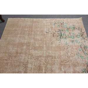 5.2x9.3 ft Turkish Vintage Rug, Large Rug, <b>Brown</b> <b>Wool</b> Rug - Product Image 4