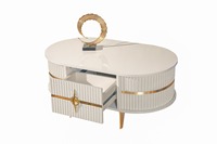 Table basse Dosin moderne de luxe en panneaux de bois blancs réglables pour salon, salle de bain et salle à manger, modèle DS2423