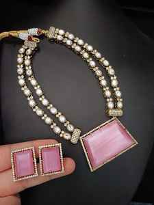 Top fabricant indien de qualité supérieure multicolore AD CZ Polki bijoux de mode de mariée élégants pour fille - Product Image 5