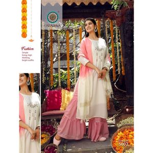 Diwali Collection Nouvelle Variété Élégance Dressing Tendance Coton Soie Kurti Sharara Avec Dupatta Avec Travail À La Main Au Taux Le Plus Bas - Product Image 1