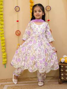 Dhoti ชุดสูทผ้าฝ้ายสำหรับเด็กผู้หญิง, ชุดสูทสไตล์อินเดียสไตล์พัันจาบิปากีสถานและงานรื่นเริง - Product Image 2