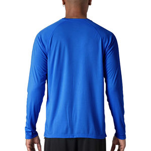 T-shirt blanc de compression à manches longues de couleur unie pour hommes - Product Image 3