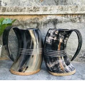 Custom Engraving Eco-Friendly Religious Natural Viking Drinking Horn <b>Mug</b> for Mead Beer Ale Antique <b>Halloween</b> Item Ox Horn India - Product Image 4