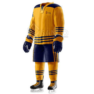 En stock grande taille 100% polyester uniforme de hockey sur glace unisexe adultes ensemble style - Product Image 6