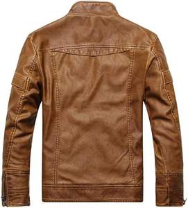 Chaqueta de cuero de moto para hombre, cortavientos ajustado a la moda, personalizado, informal, al por mayor, para la temporada de invierno - Product Image 6