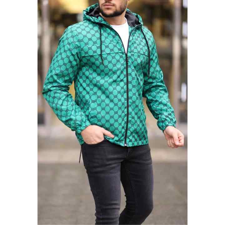 Hooded Lined Raincoat - Emerald