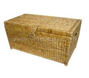 Plateau de paniers tissés à la main en jacinthe d'eau à prix économique poignée confortable pour l'organisation de la chambre à coucher salon salle de bain - Product Image 4