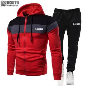 Survêtement de sport pour hommes 100% coton survêtements chemise ensemble court Logo personnalisé poids lourd respirant pour l'hiver deux pièces - Product Image 4