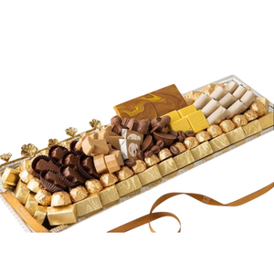 Plateau de service au chocolat de la plus haute qualité Bonbons Desserts Plateau d'affichage Plateau en or de luxe avec forme ronde Hôtel Ware Plateau à bonbons - Product Image 4