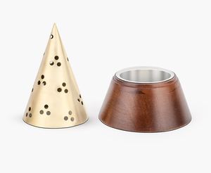 Modern Wooden & Metal <b>Bakhoor</b> Incense Burner With Perforated Cone Shape Vantilated Dome Cover Arabic <b>Oud</b> Burner Home Decor Gift - Product Image 2