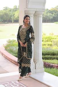 Salwar Kameez de style pakistanais et indien de qualité standard avec un travail de broderie lourd en faux georgette pour les tenues de fête - Product Image 6