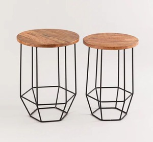 Table basse en fer et en bois de qualité supérieure conçue pour être à la fois visuellement époustouflante et robuste pour des performances durables - Product Image 5