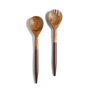 Serveur de salade en bois de résine époxy de cuisine, outil de service, serveurs de mélange de salade de dessert aux fruits, cuillère, fourchette, couverts pour mariage, fête d'hôtel - Product Image 5