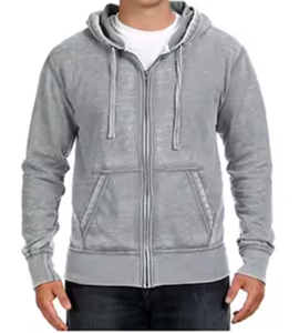 Venta al por mayor de ropa de calle vintage logotipo personalizado cremallera lavado ácido Puff estampado hombres Hoodi - Product Image 1