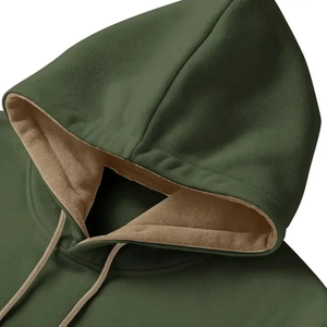 Traje de dos piezas para hombre, Sudadera con capucha y pantalones con cremallera, diseño de tuberías en contraste, estilo callejero Atlético - Product Image 4