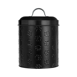 Black Powder Coated Airtight Canister Superior Quality Handmade Container Round Shape Decorative Fancy Metal Canister - Product Image 6