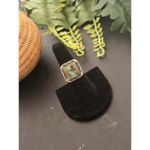 Royston Turquoise & Sterling <b>Silver</b> <b>Ring</b> Handmade <b>Boho</b> Navajo Jewelry Size 7.5 for Everyday Wear - Product Image 4