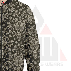 High Quality Plus Size Men's Sublimation Bomber <b>Jacket</b> Custom Logo Print Canvas Windproof Winter Customizable Fabric - Product Image 6