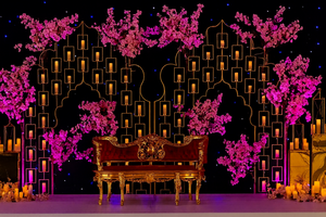 Paneles de velas imperiales para decoración de escenarios de recepción, compra un telón de fondo de velas para escenario con temática de velas, decoración de escenario moderna y lujosa con velas metálicas para bodas - Product Image 4