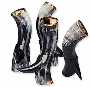Authentic Viking <b>500ml</b> Ceramic Drinking Horn Iron Stand Food-Safe Best Quality <b>Mugs</b> for Christmas Occasions Leak-Free Guarantee - Product Image 5