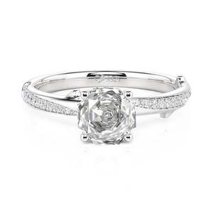 Anillo de Compromiso Jeulia Twist con Corte de Pétalo de Rosa y Moissanita Pavé - Product Image 1