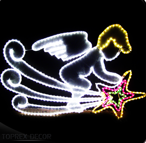 TOPREX DECOR Lumière LED en corde 2D Motif <span class=keywords><strong>ange</strong></span> <span class=keywords><strong>de</strong></span> <span class=keywords><strong>Noël</strong></span> pour la décoration <span class=keywords><strong>de</strong></span> fond d'église pour les événements religieux - Product Image 4