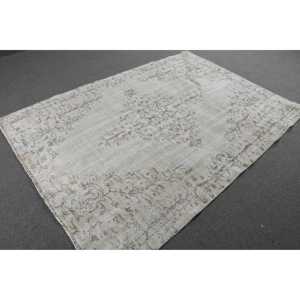 พรมตุรกีขนาดใหญ่ 5.5x7.9 ฟุต ลายสัตว์สีขาวสไตล์วินเทจ - Product Image 4